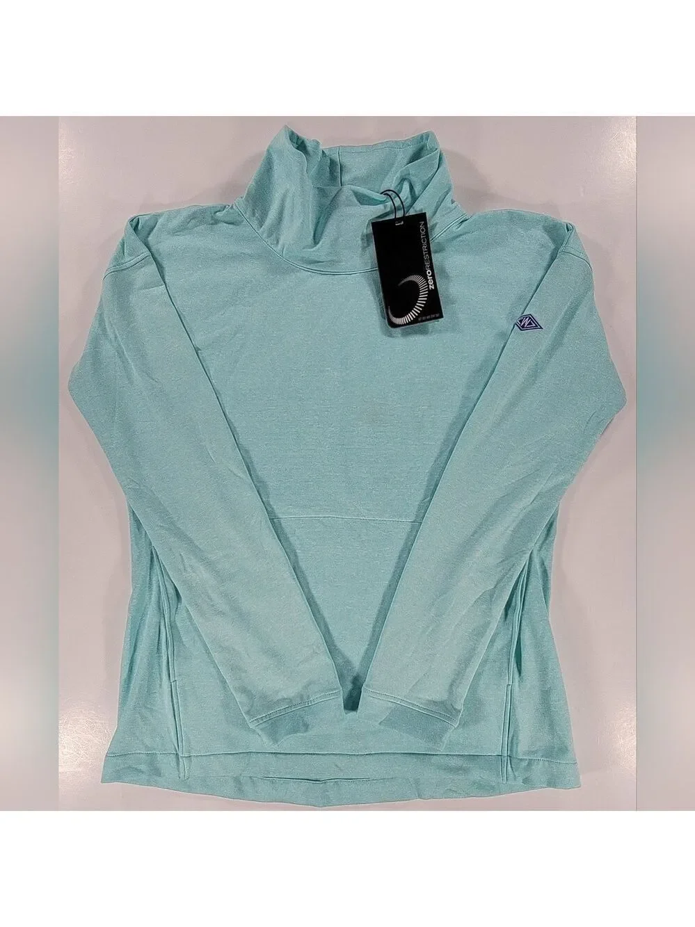 Zero Restriction Mari Mock Neck Pullover Womens XS Westchester Golf Turks Blue - Picture 1 of 11